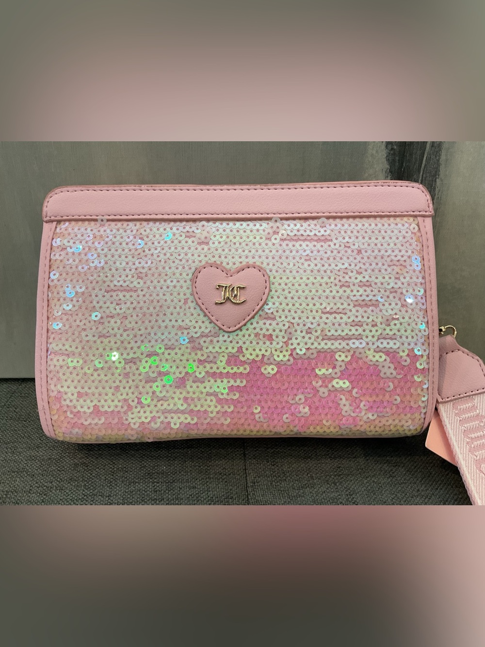 Juicy Couture Pink Sequin Frame Pouch/Wristlet/Clutch - NWT - Picture 8 of 11